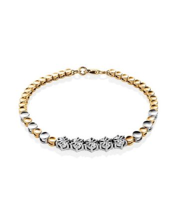 Two Toned Golden Bracelet With Diamonds, image 