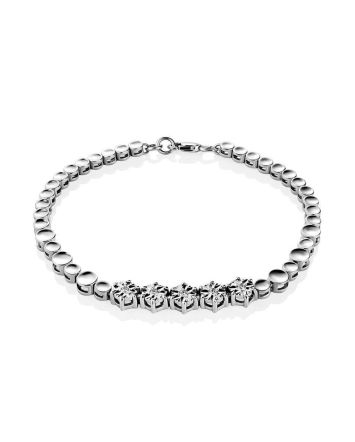 Golden Tennis Bracelet With Diamonds, image 