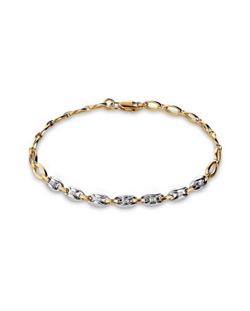 Golden Chain Bracelet With Diamonds, image 