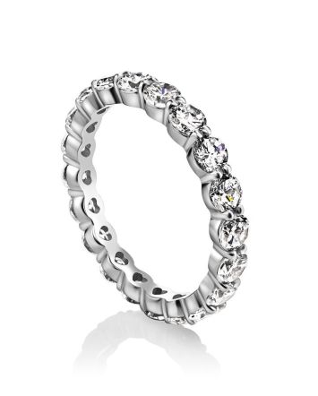 Feminine White Crystal Silver Ring, Ring Size: 8.5 / 18.5, image 