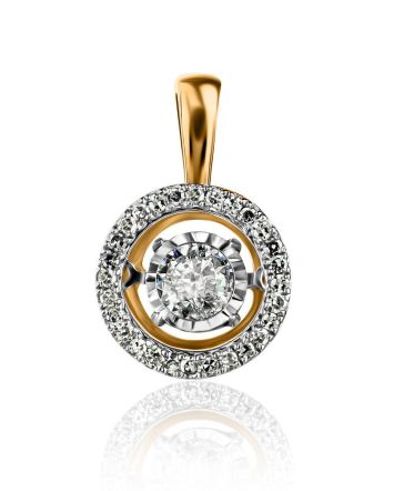 Dancing Diamond Golden Pendant, image 