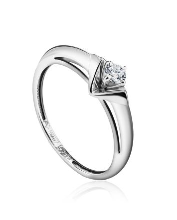 Solitaire Diamond Ring In White Gold, Ring Size: 7 / 17.5, image 