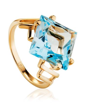 Golden Ring With Bold Topaz Centerpiece The Bay, Ring Size: 8 / 18, image 