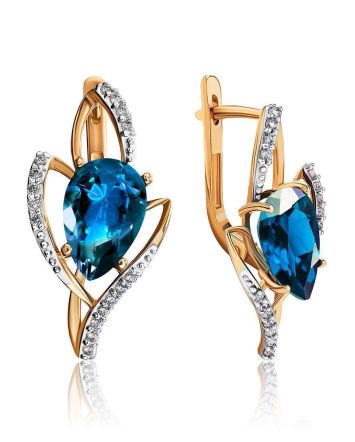 Topaz Golden Earrings With Crystals The Bay, image 