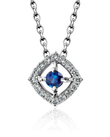 White Gold Pendant With Sapphire And Diamonds The Mermaid, image 
