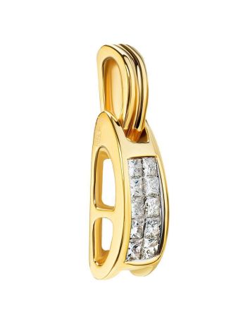 Diamond Encrusted Golden Pendant, image 
