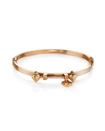 Golden Bangle Bracelet With Dangles, image 