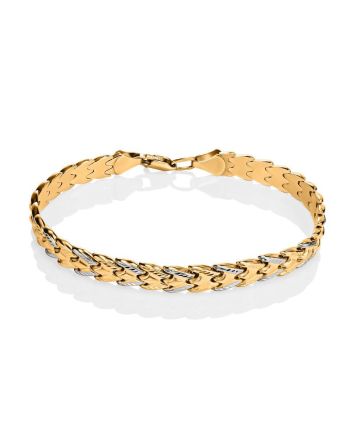 Two Toned Golden Link Bracelet, image 