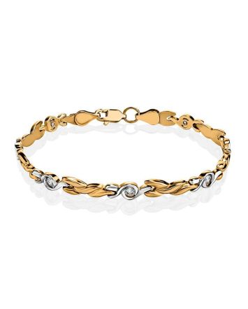 Two Toned Golden Bracelet With Crystals, image 