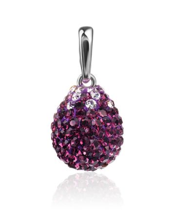 Silver Drop Pendant With Purple Crystals The Eclat, image 
