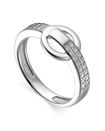 Sterling Silver Crystal Ring, Ring Size: 5.5 / 16, image 