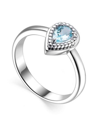 Silver Ring With Synthetic Topaz, Ring Size: 5.5 / 16, image 