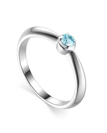 Silver Ring With Synthetic Topaz, Ring Size: 8 / 18, image 