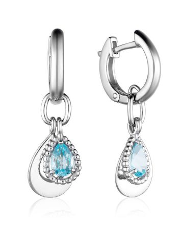 Silver Dangles With Synthetic Topaz, image 