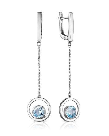 Silver Dangle Earrings With Synthetic Topaz, image 