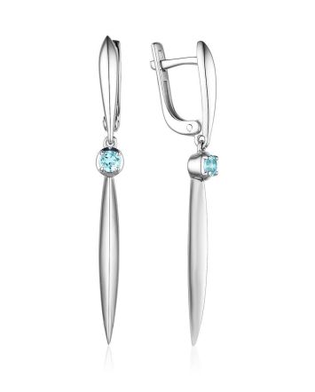 Silver Dangles With Synthetic Topaz, image 