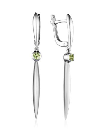 Sterling Silver Chrysolite Dangles, image 