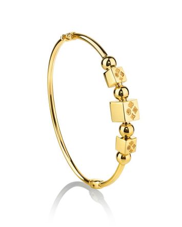 Yellow Gold Bangle Bracelet, image 