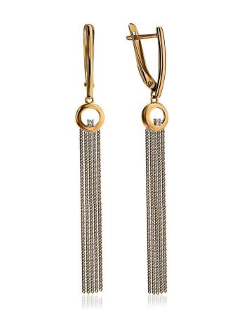 Golden Chain Dangles With Crystals, image 