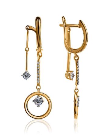 Designer Golden Dangles With Crystals, image 