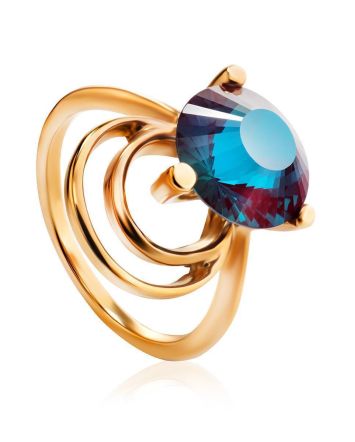 Golden Cocktail Ring With Alexandrite, Ring Size: 7 / 17.5, image 