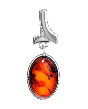 Cherry Amber Silver Pendant The Lumiere, image 