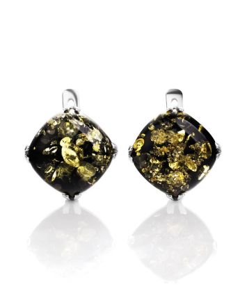 Square Cut Amber Earrings In Sterling Silver The Byzantium, image 