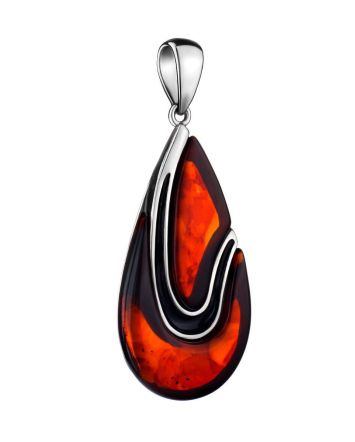 Cherry Amber Pendant In Sterling Silver The Sunrise, image 