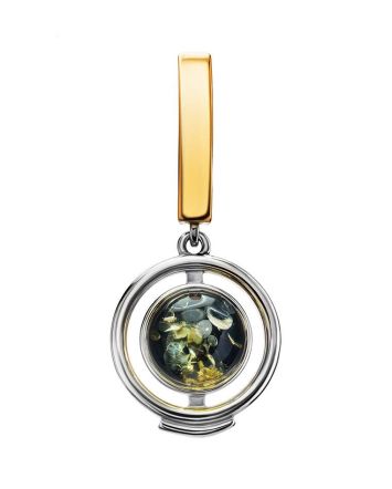 Green Amber Pendant In Gold Plated Silver The Lumiere, image 