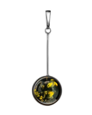 Green Amber Silver Pendant The Sorbonne, image 