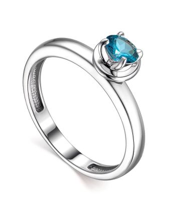 Blue Crystal Ring In Silver, Ring Size: 6 / 16.5, image 