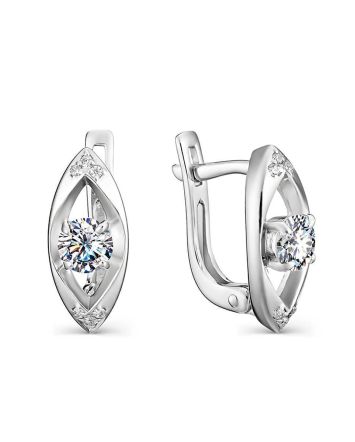 Sterling Silver Crystal Earrings, image 