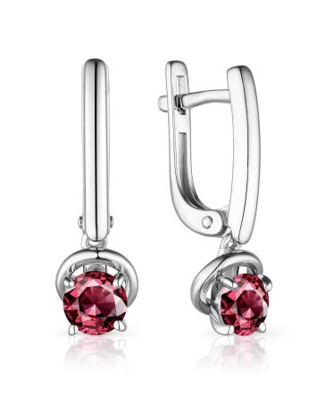Silver Dangles With Rhodolite Crystals, image 