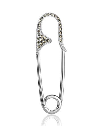 Designer Silver Brooch With Marcasites The Lace, image 