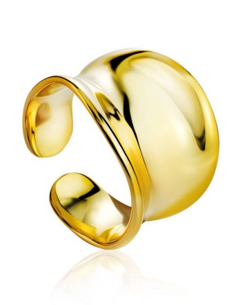 Chunky Gold Plated Silver Adjustable Ring The Liquid, Ring Size: Adjustable, image 