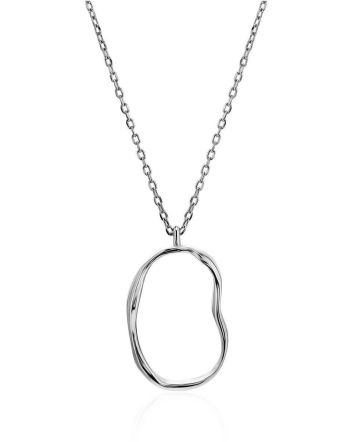 Abstract Hammered Silver Necklace The Liquid, image 