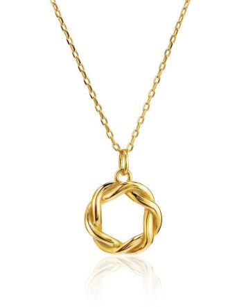 18ct Gold on Sterling Silver Open Twisted Pendant Necklace The Liquid, image 