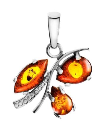 Amber Silver Floral Pendant The Verbena, image 