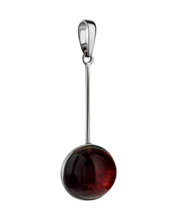 Silver Dangle Pendant With Cherry Amber The Sorbonne, image 