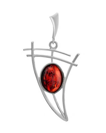 Cherry Amber Silver Pendant The Sail, image 