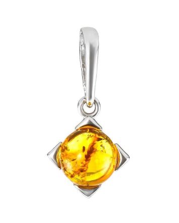 Geometric Amber Silver Pendant The Rondo, image 