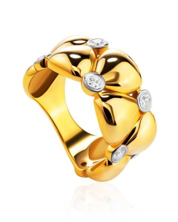 Bold Band Ring With Crystals, Ring Size: 6 / 16.5, image 