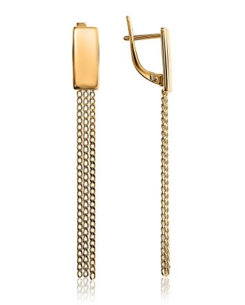 Classy Chain Dangles In Gold Plated Silver, image 
