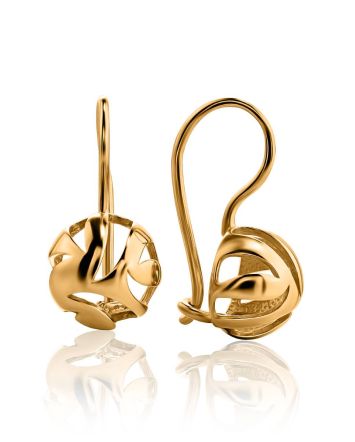 Stylish Gold Plated Silver Earrings, image 