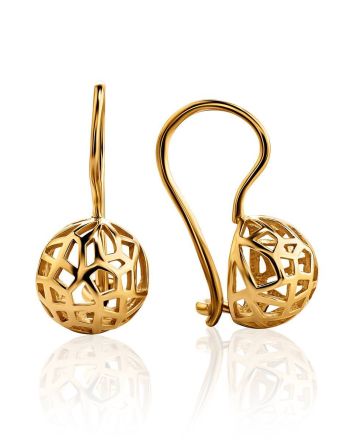 Laced Gold Plated Earrings, image 