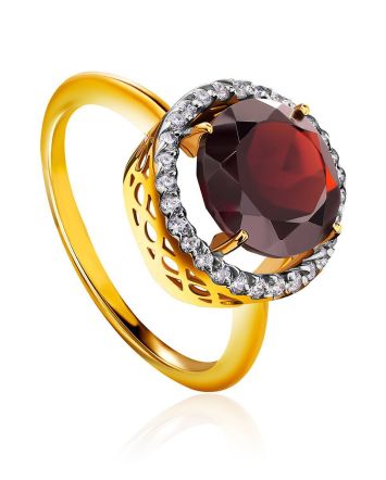 Amazing Garnet Ring With Crystals, Ring Size: 8 / 18, image 