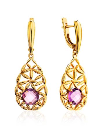 Fabulous Laced Dangles With Lilac Crystals, image 