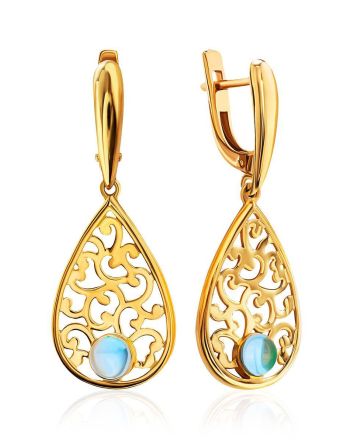 Filigree Dangles With Blue Crystals, image 