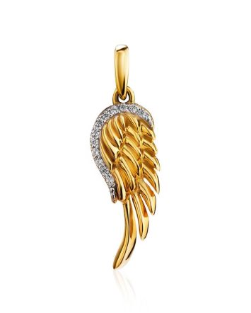 Gold Plated Wing Shaped Pendant, image 