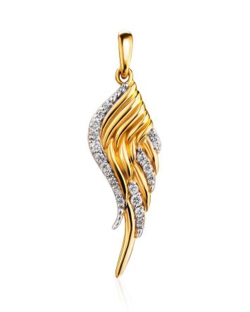 Gold Plated Wing Shaped Pendant, image 